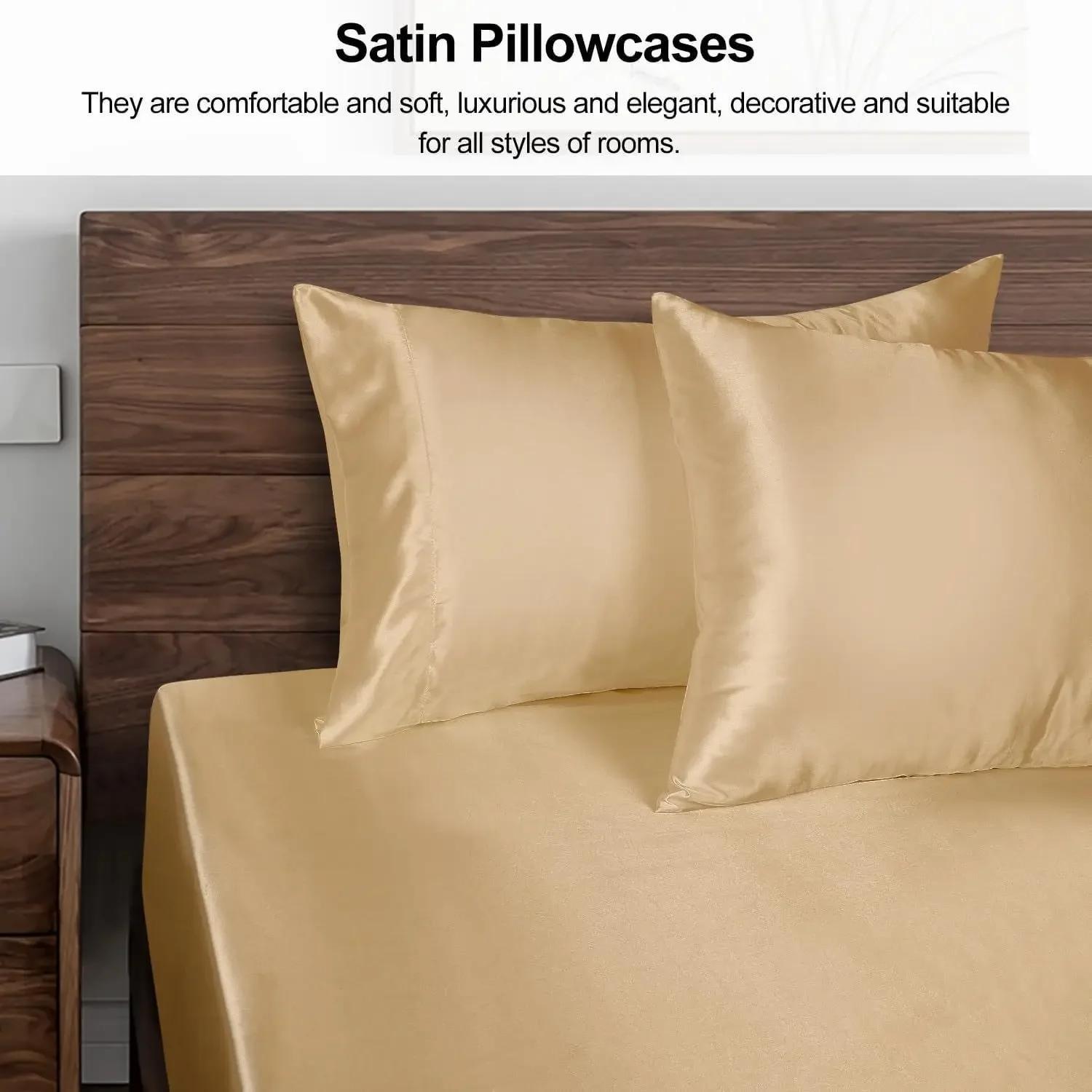 Taie d'oreiller en satin pour cheveux, housse de coussin soyeuse et douce, similaire à InjPillow, pe