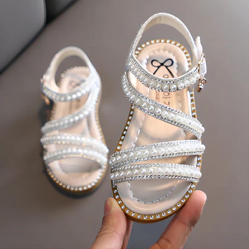 Fille sandales été mode enfants bébé filles Bling strass princesse unique sandales pour petite grand