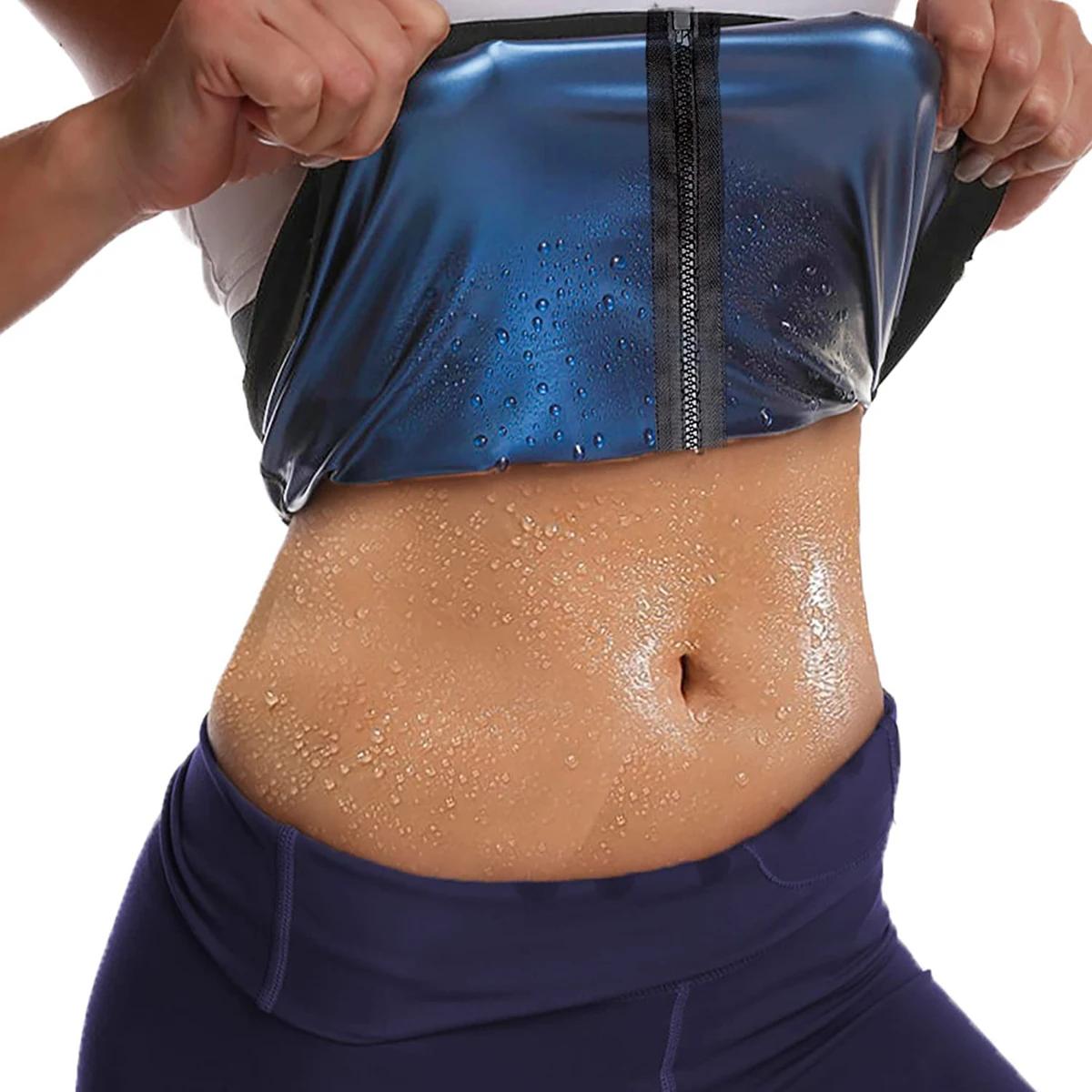 Entraîneur de taille pour femmes Shaper Sauna ceinture de sueur tondeuse de taille bleu