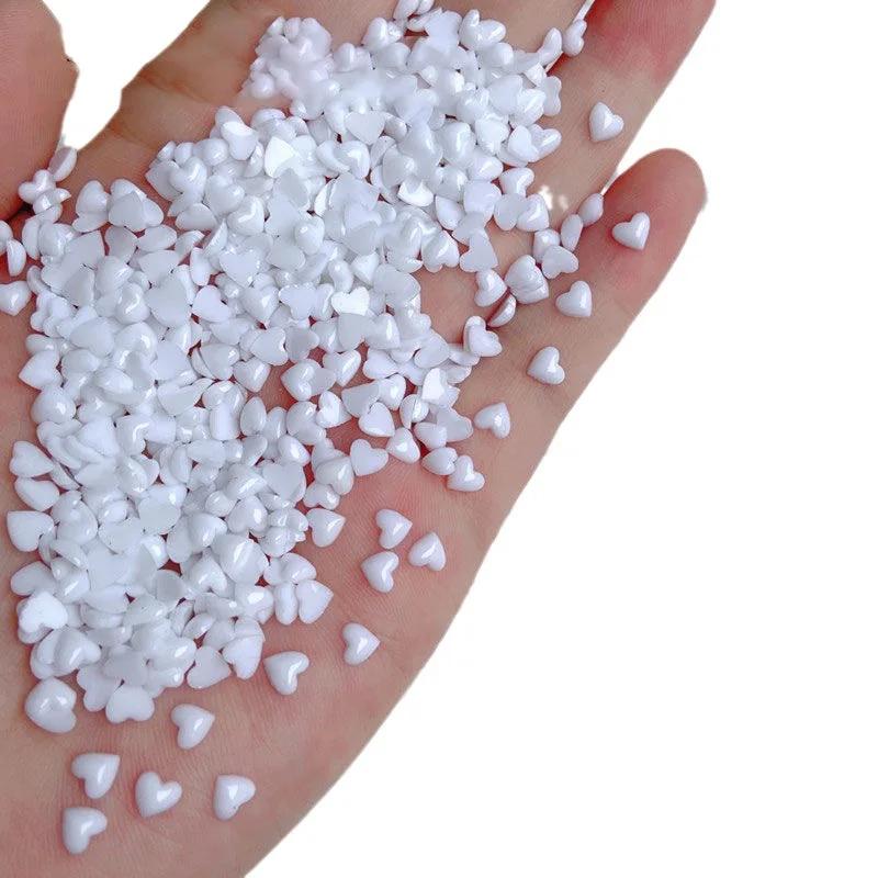 100 pièces Nail Art Mini coeur breloques 4x5mm mélange/résine blanche mignon strass en forme de coeu