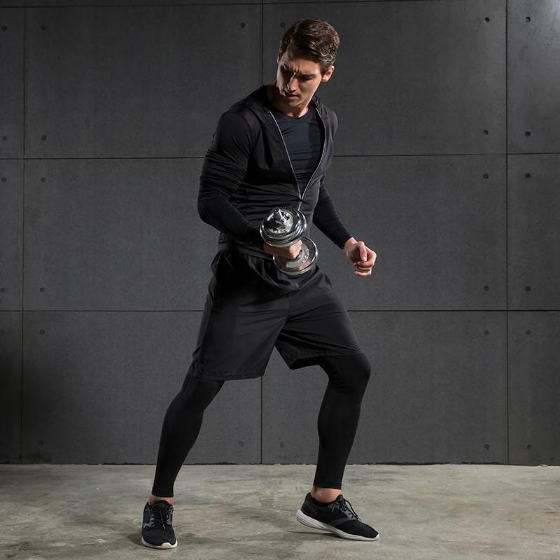 Veste de course réfléchissante pour hommes, fermeture éclair complète, manches longues, vêtements de