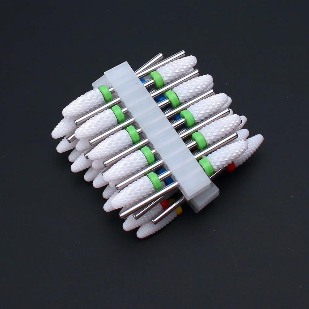 Jeu de forets à ongles en céramique, fraise pour manucure électrique, limes de maïs à flamme, Machin