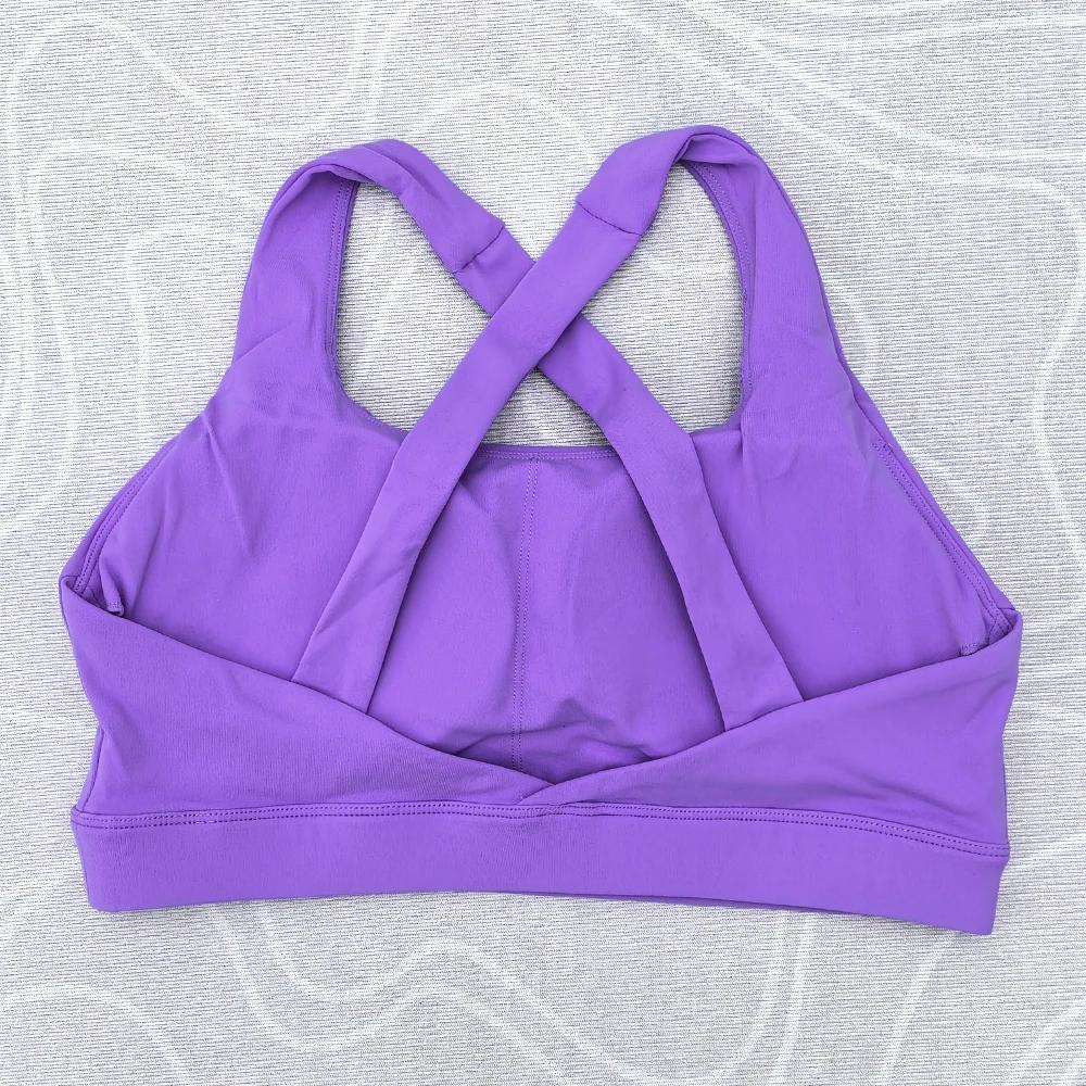Soutien-gorge de Fitness pour femmes, couleur unie, serré, entraînement complet, dos croisé, sous-vê