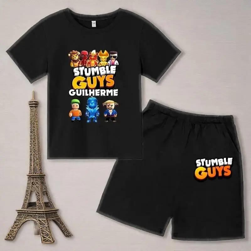 T-shirts à manches courtes + pantalons pour garçons et filles de 3 à 13 ans, 2 pièces, tenues d'été 