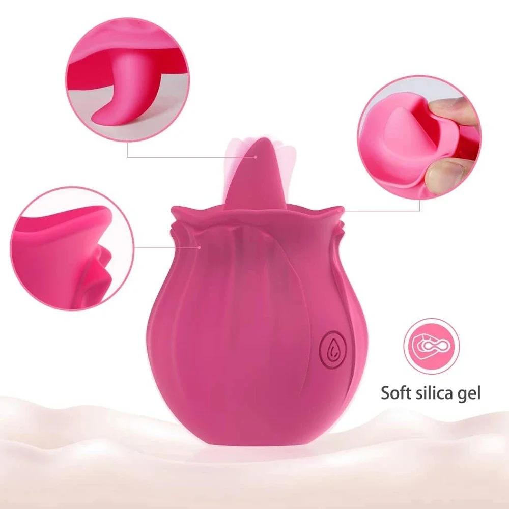 Vibromasseur de point G pour femme, jouet rouge rose, langue léchant, stimulateur de clitoris, Chev,