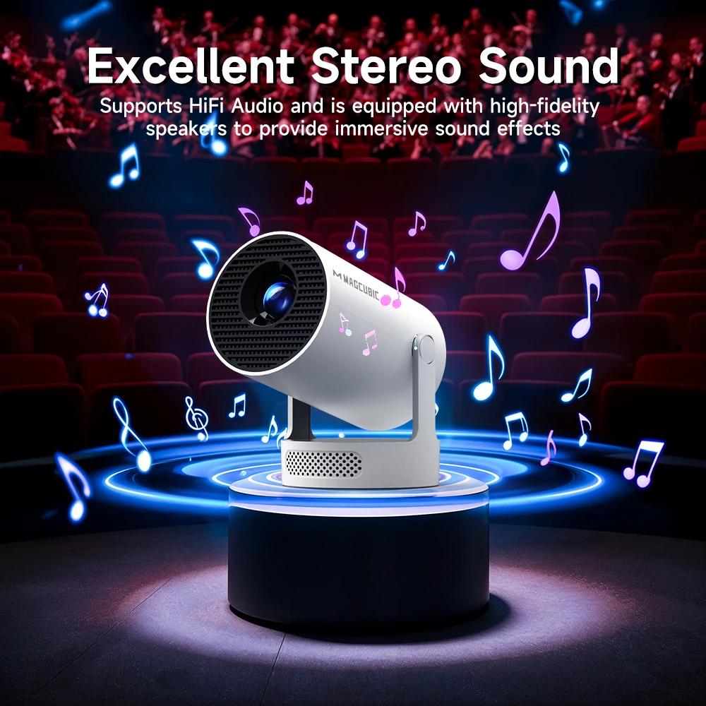 Projecteur Magcubic Android 14 8K 1280*720P HY300 Pro + double Wifi 290ANSI 180 ° Projecteur portabl