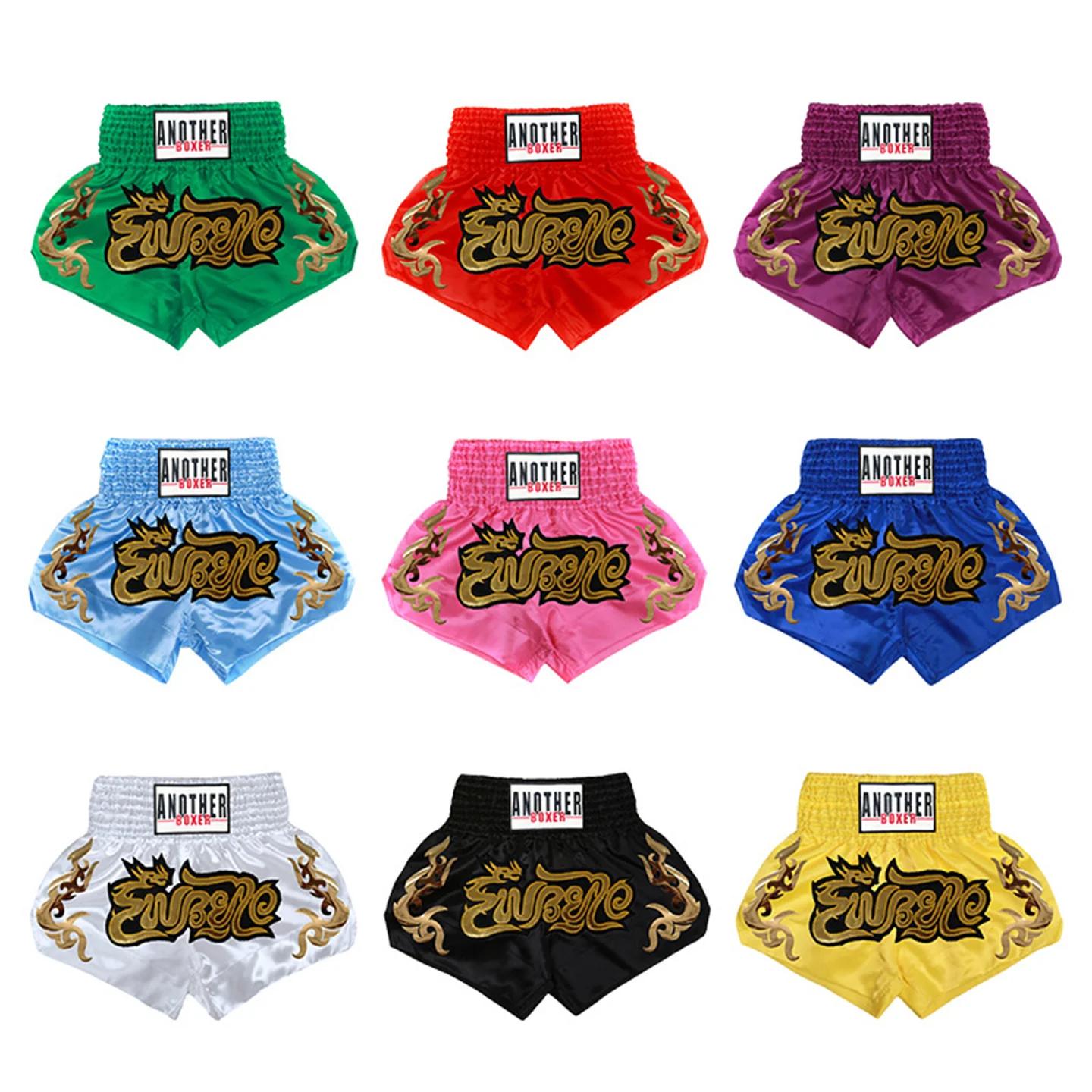 Anotherboxer Muay Thai Shorts Authentique broderie boxe troncs adultes et enfants combat gratuit San