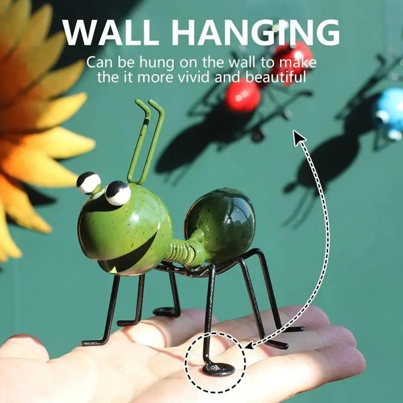 Nouveau 4-1PC fourmi décor extérieur jardin mignon insecte métal fourmi salon mur Art Sculptures ten