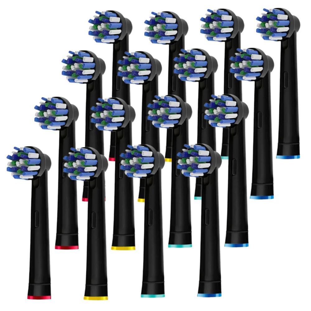 Recharge de têtes de brosse à dents croisées noires, pour Oral B Braun Pro 500/1000/1500/3000/3757/5