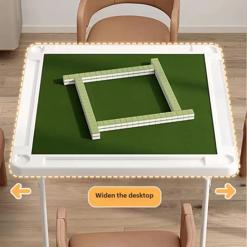 Table de Mahjong pliante avec pieds en acier, petite table explorez ecs manuelle, tables carrées, ex