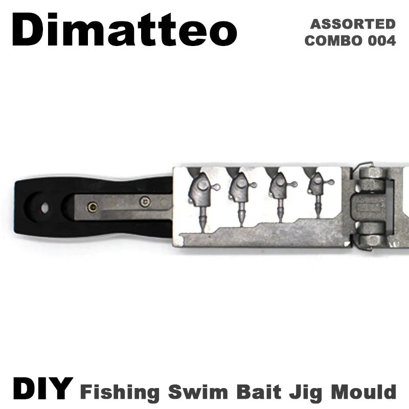 Dimatteo-Moule de tête de gabarit d'appât de natation bricolage, combo assressenti, 4 cavités, 1oz, 