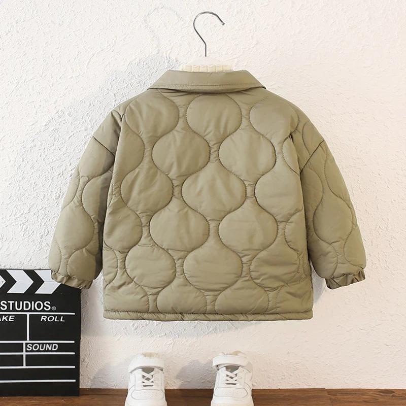 Veste d'automne en coton pour enfants, manteau chaud épais en velours pour garçons de 3 à 10 ans, co