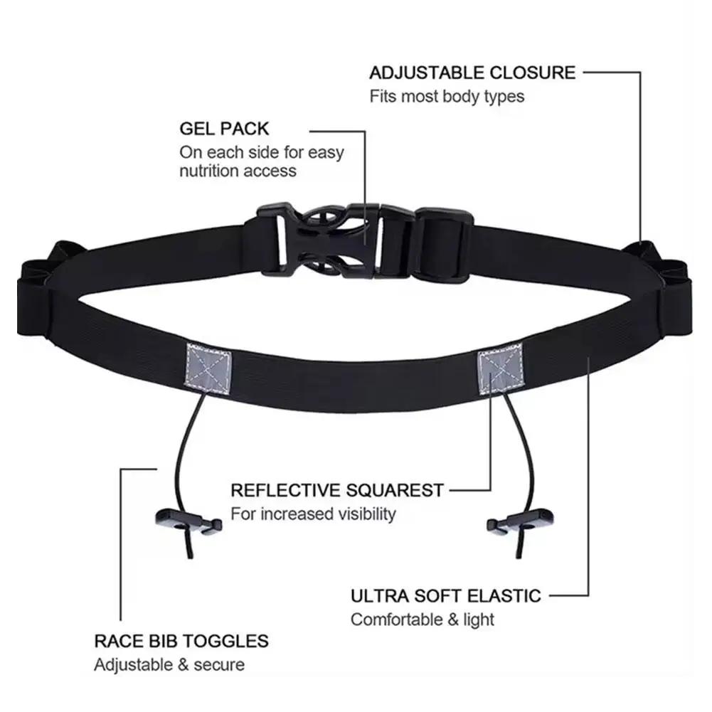 Porte-bavoir de course, ceinture de course, sangle de bavoir pour Triathlon, Marathon, course à pied