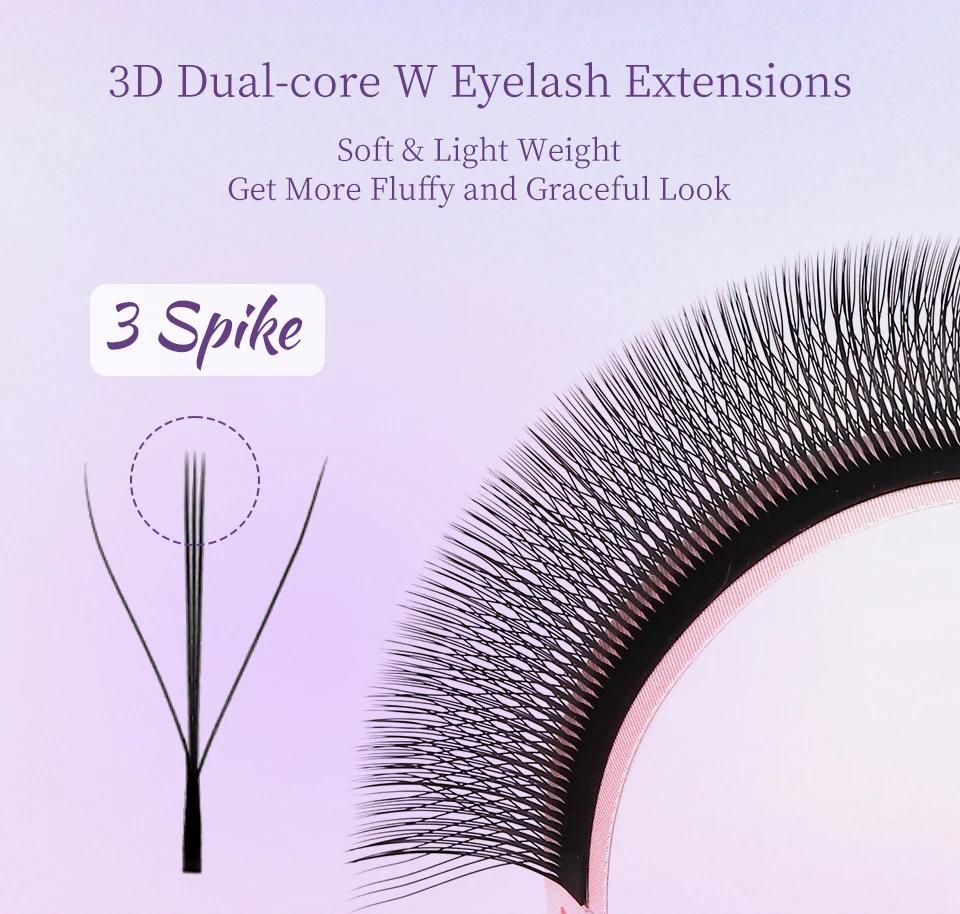 AGUUD marron W en forme de cils 4D 5D 3D fée trèfle cils préfabriqués Bloom Fans Volume Extensions d
