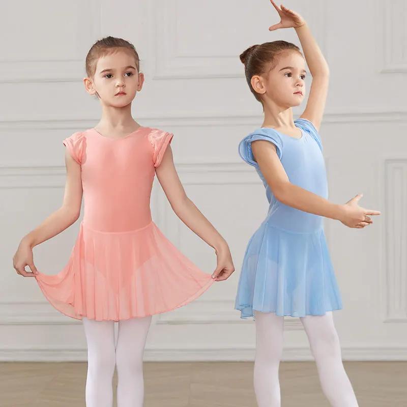 Justaucorps de Ballet pour filles, jupe, robe de soirée, en coton, vêtements de gymnastique, pour fe