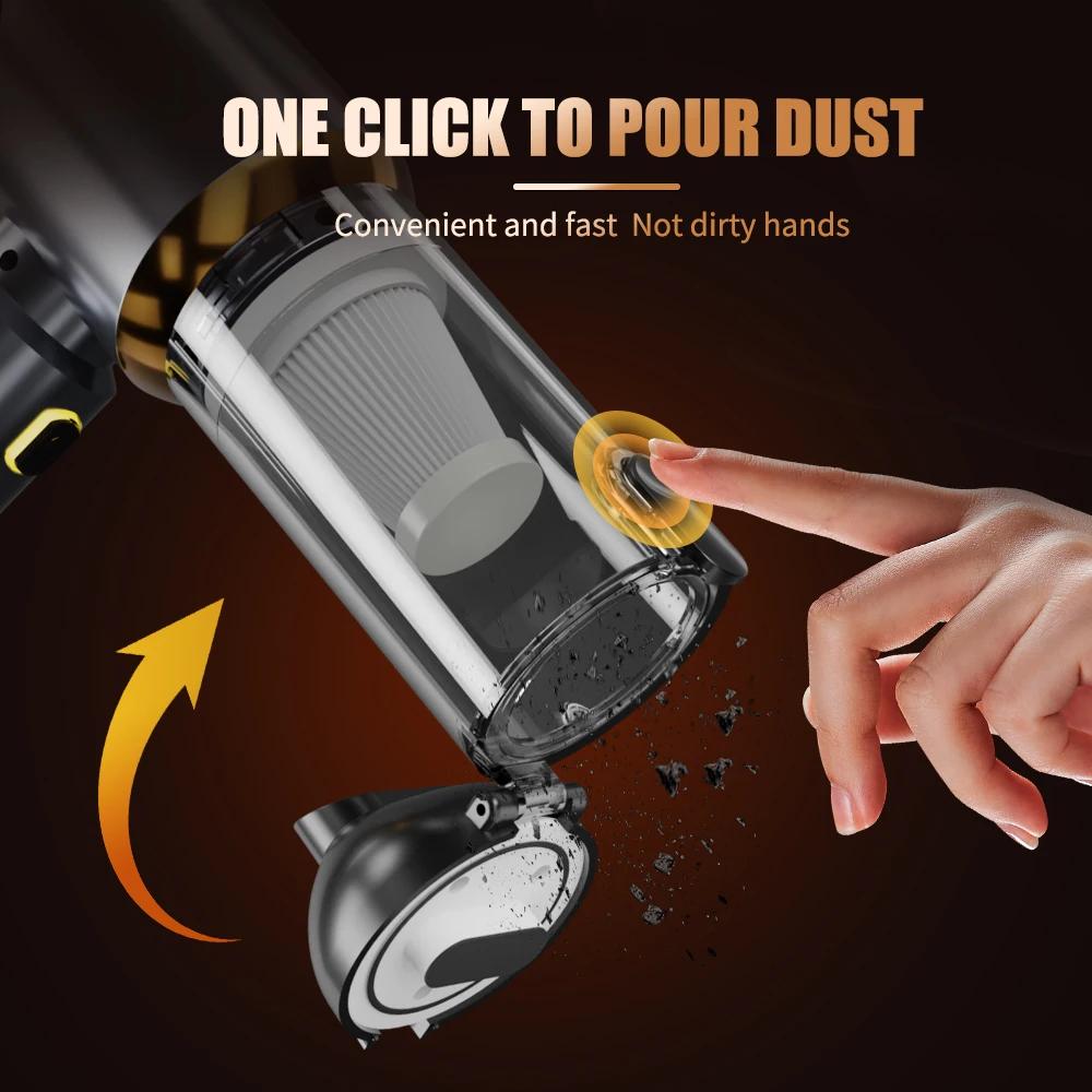 CENRR Mini aspirateur de voiture sans fil puissant nettoyeur de voiture sans fil aspirateur Portable