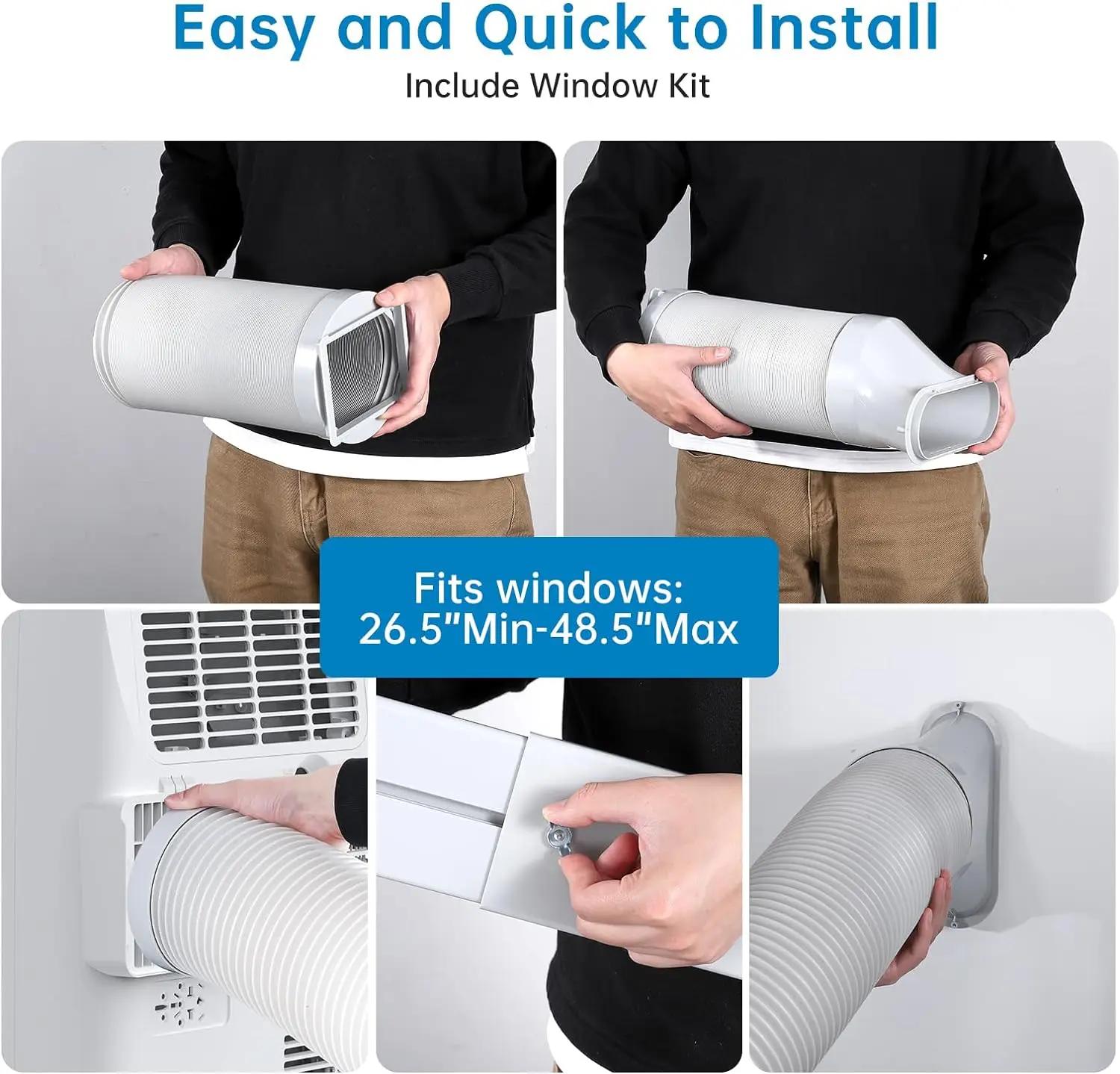Climatiseur portable 14,000 BaryPortable avec télécommande, blanc pour les pièces jusqu'à 430 Sq. Fé