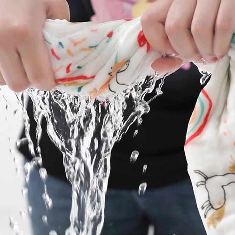 Gant de toilette en gaze à 4 couches pour bébé, serviette de bain pour nouveau-né, peignoir en coton