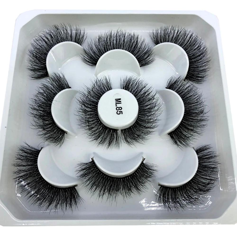 Nouveau 5 paires 8-25mm naturel 3D faux cils faux cils kit de maquillage vison cils extension vison 