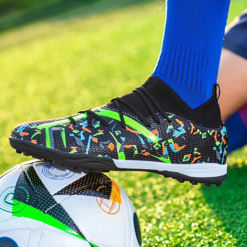 Crampons de Football sur gazon hommes professionnels bottes de Football respirant maille jeunesse ch