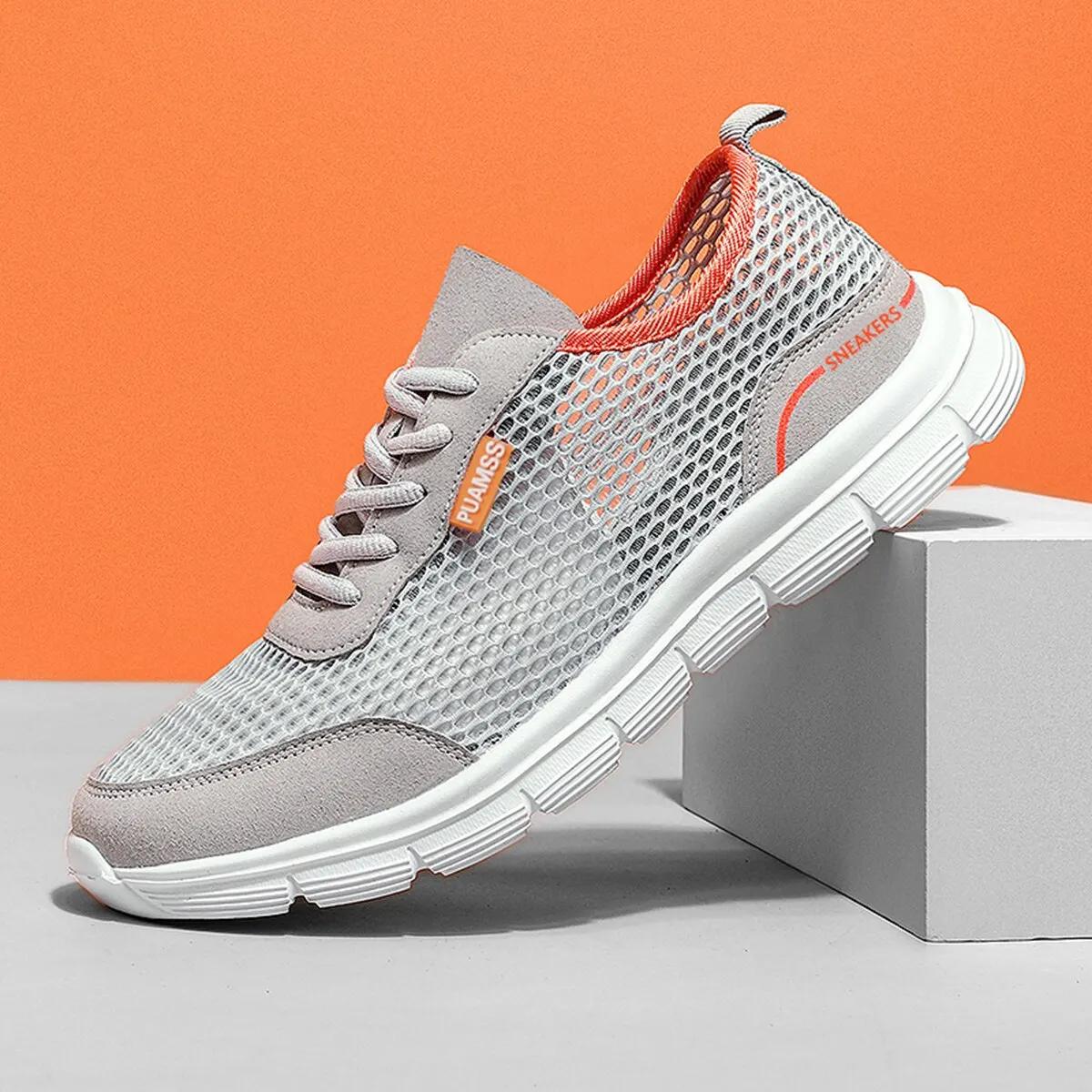 Sneakers de course pour hommes en maille d'été - Baskets légères et respirantes pour sport