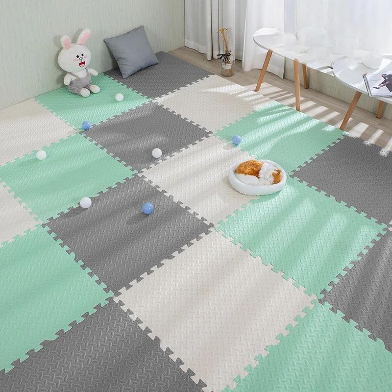 Tapis de jeu en mousse pour bébé, 16 pièces, tapis de Puzzle pour enfants, carreaux d'exercice imbri