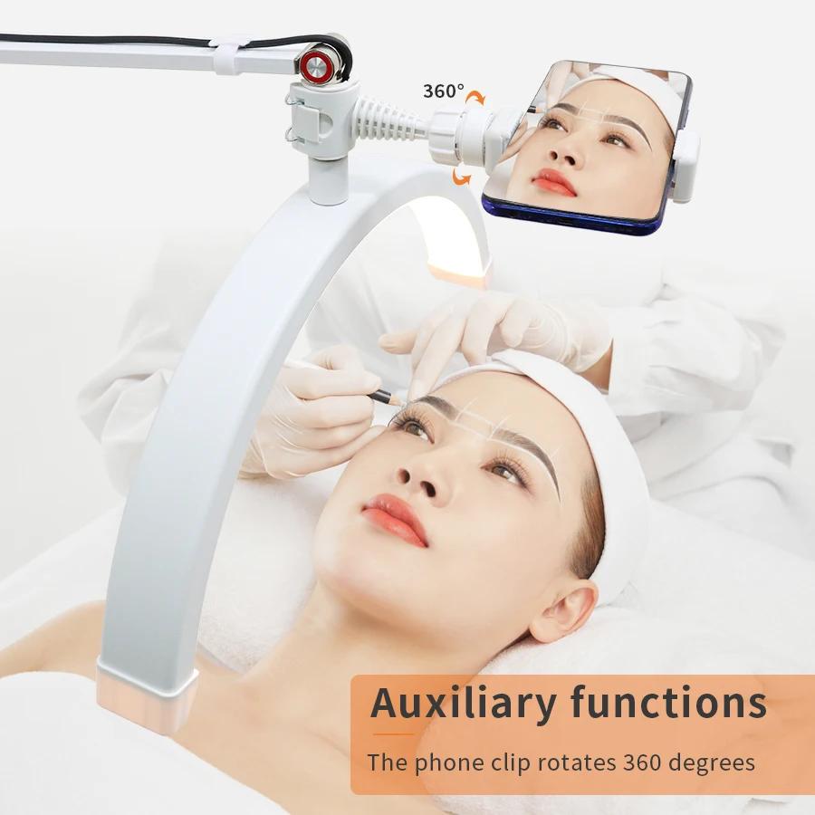 Lampe LED demi-lune 180 LED pour extensions de cils, tatoueurs et esthéticiennes, avec support de té