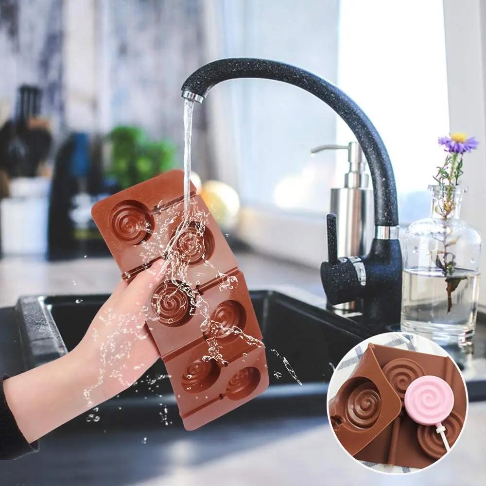 Moule rond à sucettes en Silicone, fleur mignonne, gelée, bonbons, chocolat, savon, ustensiles de cu