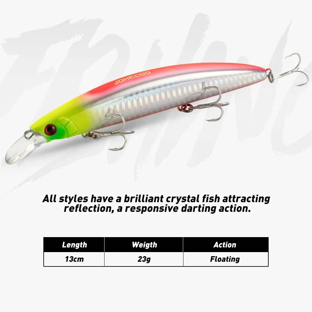 Jerkbait flottant longue coulée 130mm 23g leurre de pêche avec crochets de qualité Wobbler vairon po