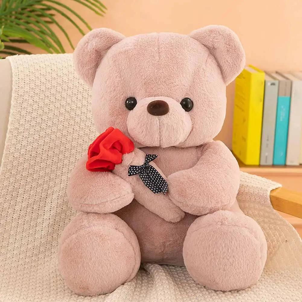 Ours en peluche Kawaii pour cadeau de saint-valentin, 25cm, Animal en peluche, poupée ours Rose, cad