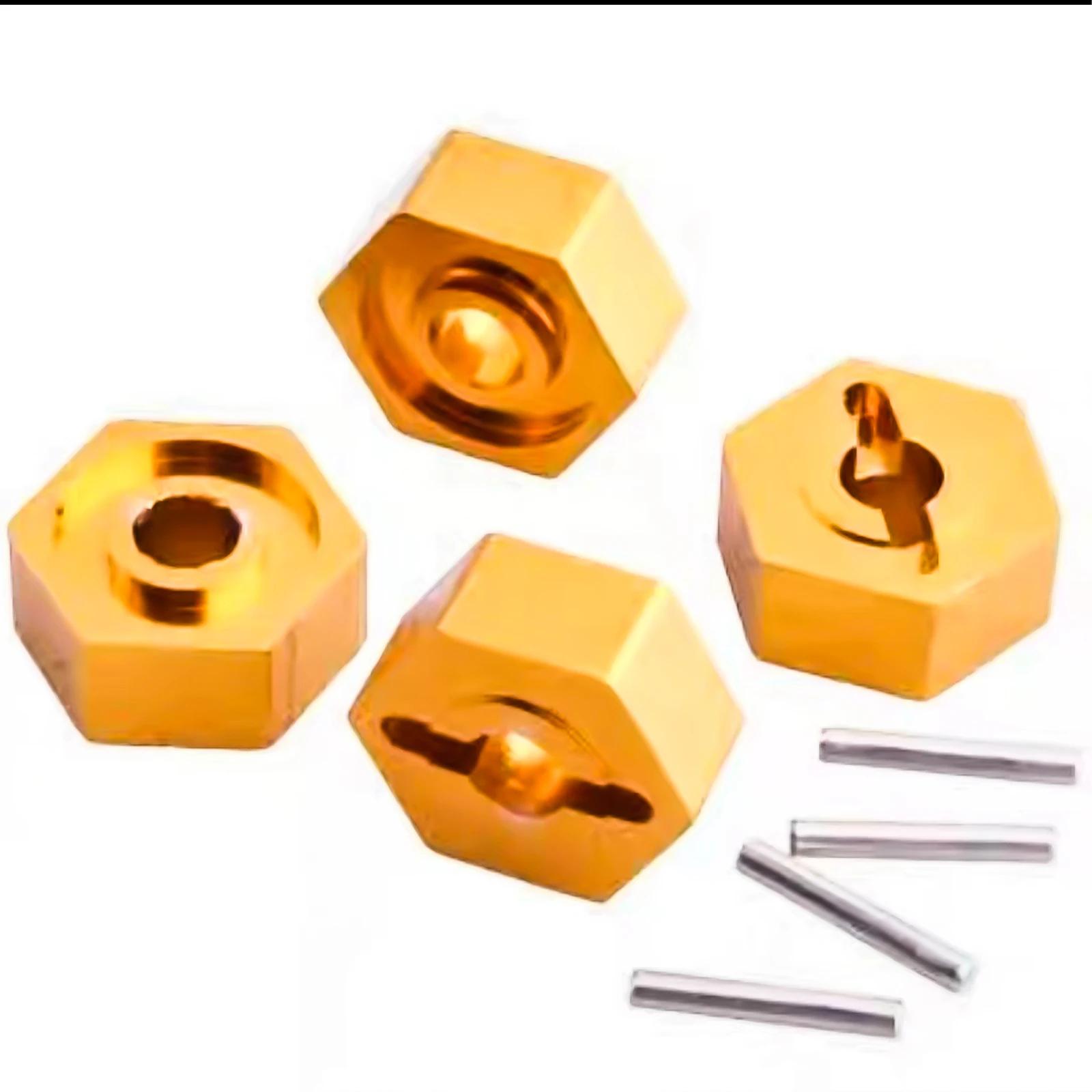 Moyeux hexagonaux de roue de mise à niveau de voiture RC 1/16, 12mm, avec broches d'essieu, pour Tra