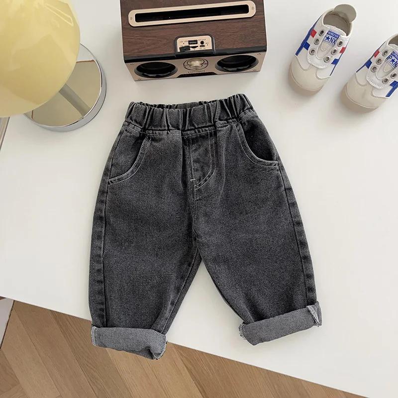 Printemps automne nouveau bébé pantalon décontracté Denim 9M-5T enfants garçons jean droit doux enfa