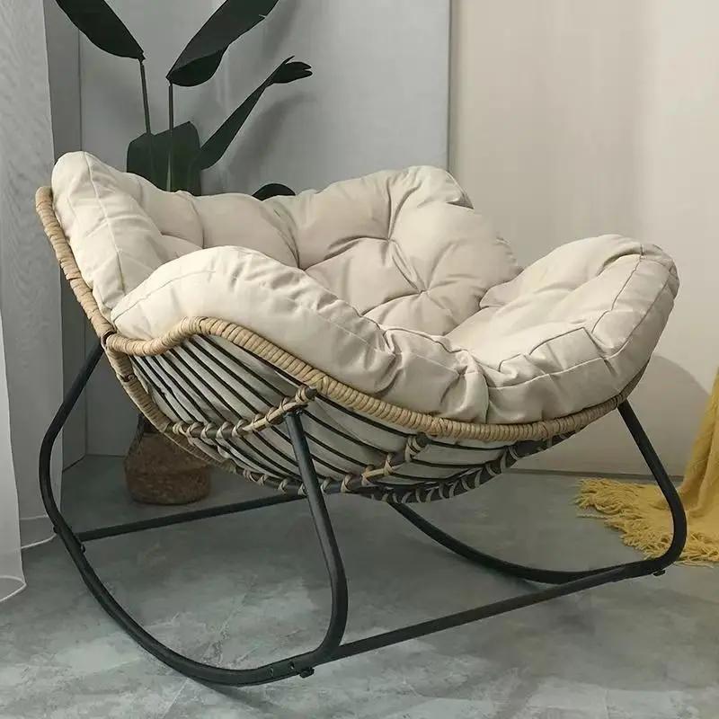 Nid d'oiseau humain rotin tissage chaise à bascule canapé de loisirs maison balcon simple paresseux 