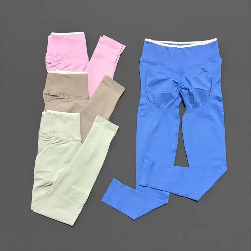 Leggings de yoga taille haute sans couture pour femme, effet ventre plat, extensibles, doux, confort