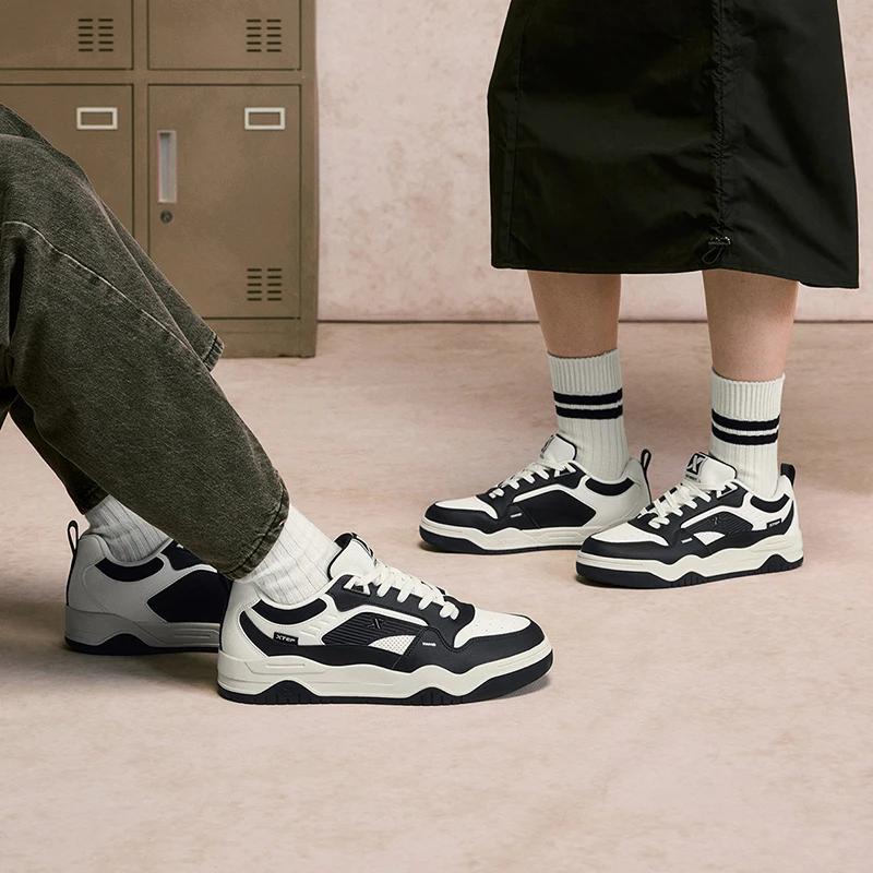 Xtep-Chaussures de Skateboard pour Femme, Baskets de dehors Rétro, Décontractées, Durabilité, Printe