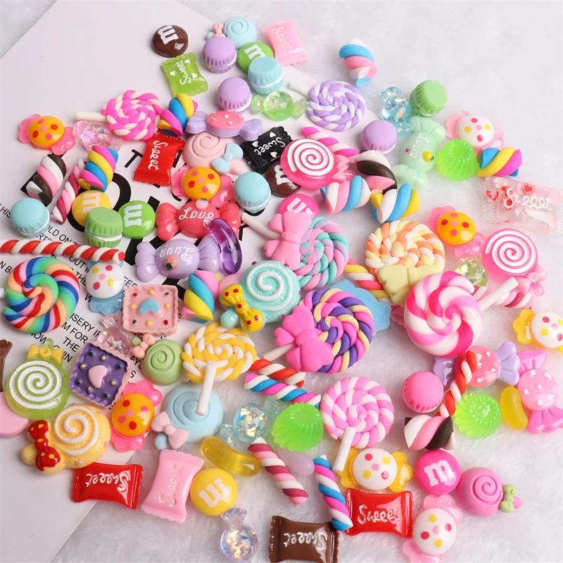 Accessoires multi-formes Kawaii pour Nail Art, breloques, bonbons sucrés, ours gommeux, sucette en r