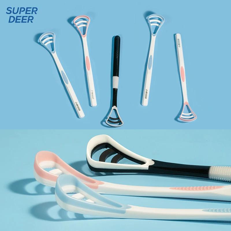 Super Deer Grattoir à Langue en Silicone 1 Pièce Couleur Macaron Brosse Nettoyante Outils de Nettoya