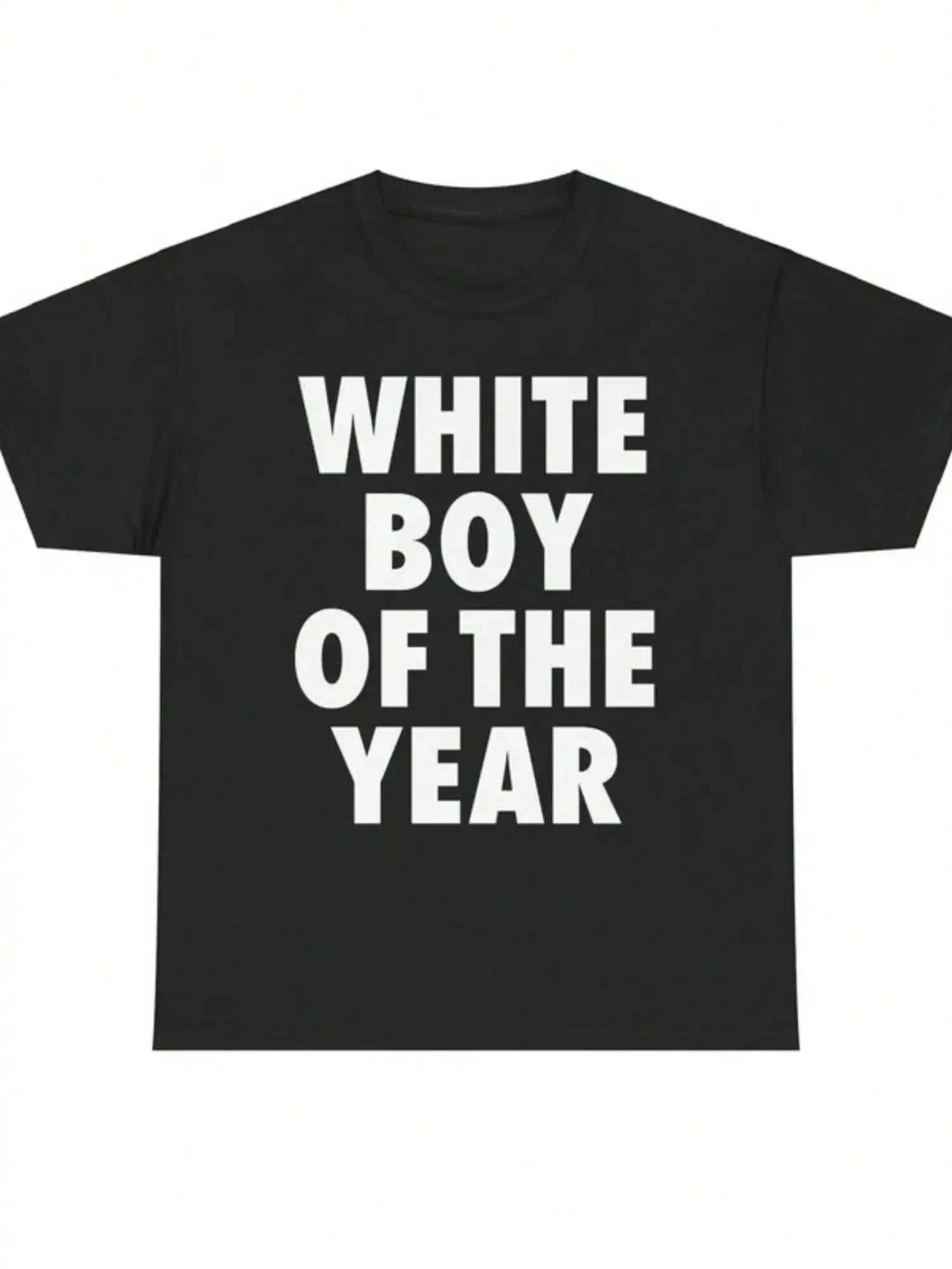Blanc garçon de l'année t-shirts imprimé à manches courtes T-shirt rétro décontracté Streetwear Vint