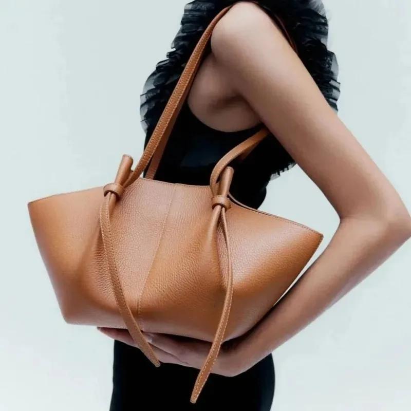 Nouveau sac à bandoulière en cuir grande capacité pour femme, sac à main de haute qualité, sac fourr