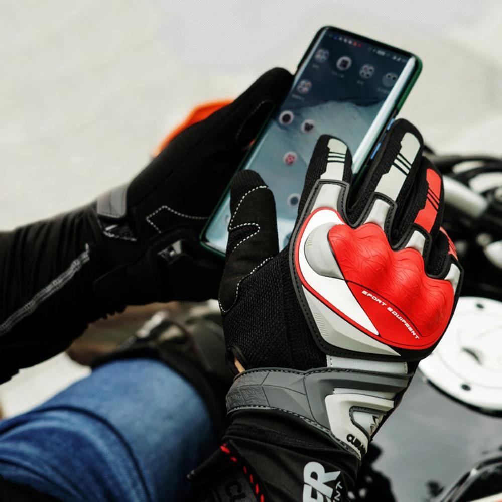 Gants de Moto gants de Moto respirants doigt complet protection écran tactile Guantes course Moto Mo