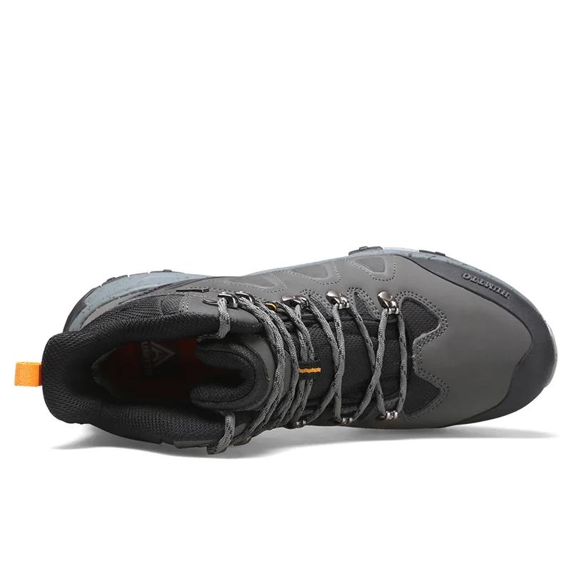 HUMTTO-Chaussures de Randonnée en Cuir pour Homme, Baskets d'Escalade Imperméables, Bottes de dehors