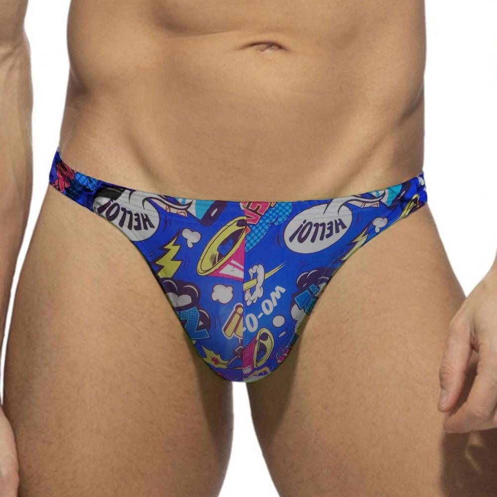 Maillot de bain traditionnel pour hommes, culotte tanga, Style Pop amusant, taille basse, Bikini, Se