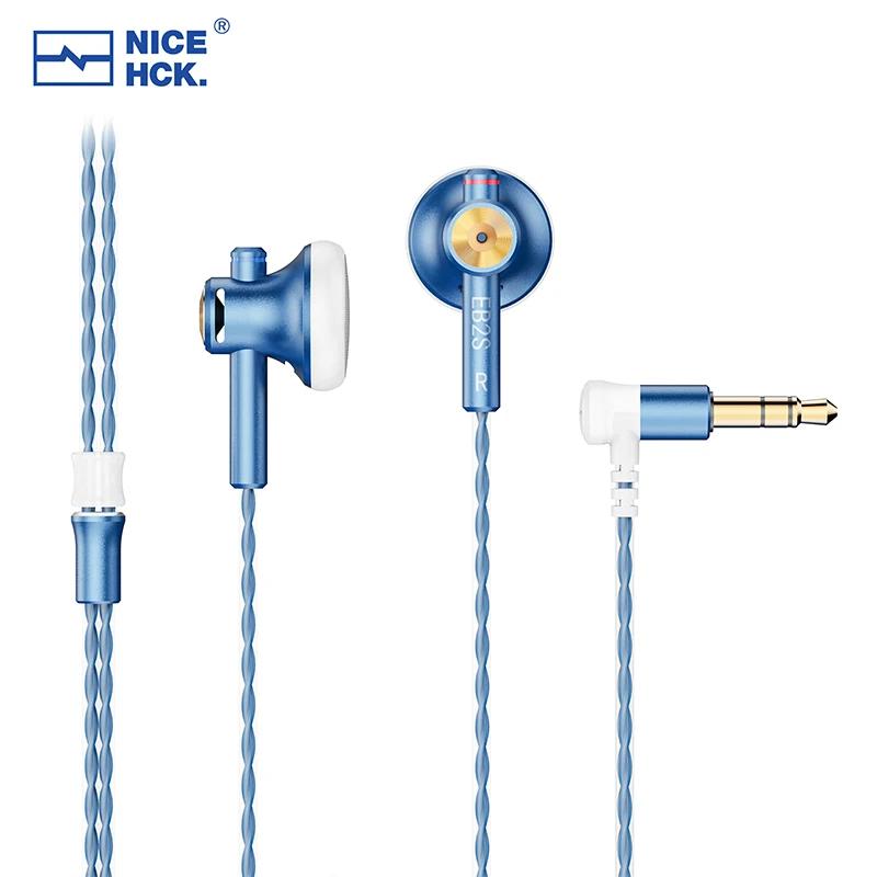 NICEHCK EB2S PRO 3.5/4.4mm prise Microphone à tête plate écouteurs HIFI filaire écouteur 15.4mm LCP 