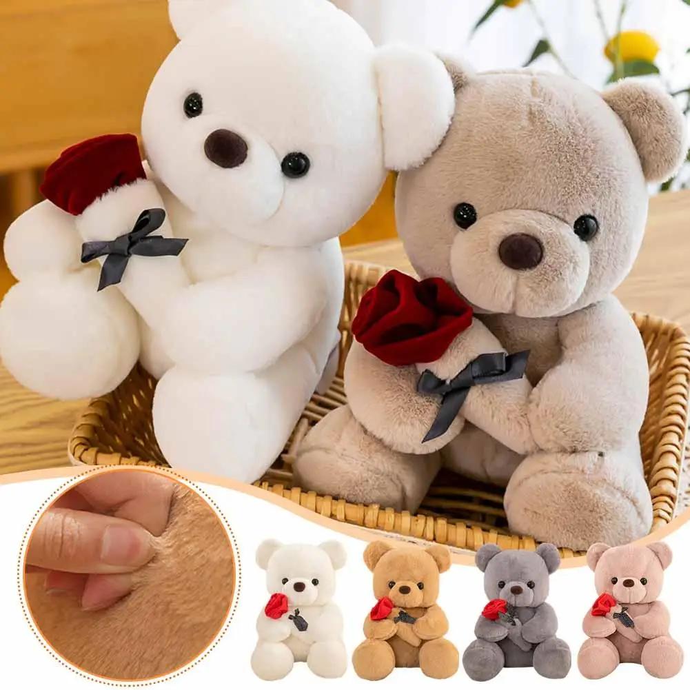 Ours en peluche Kawaii pour cadeau de saint-valentin, 25cm, Animal en peluche, poupée ours Rose, cad