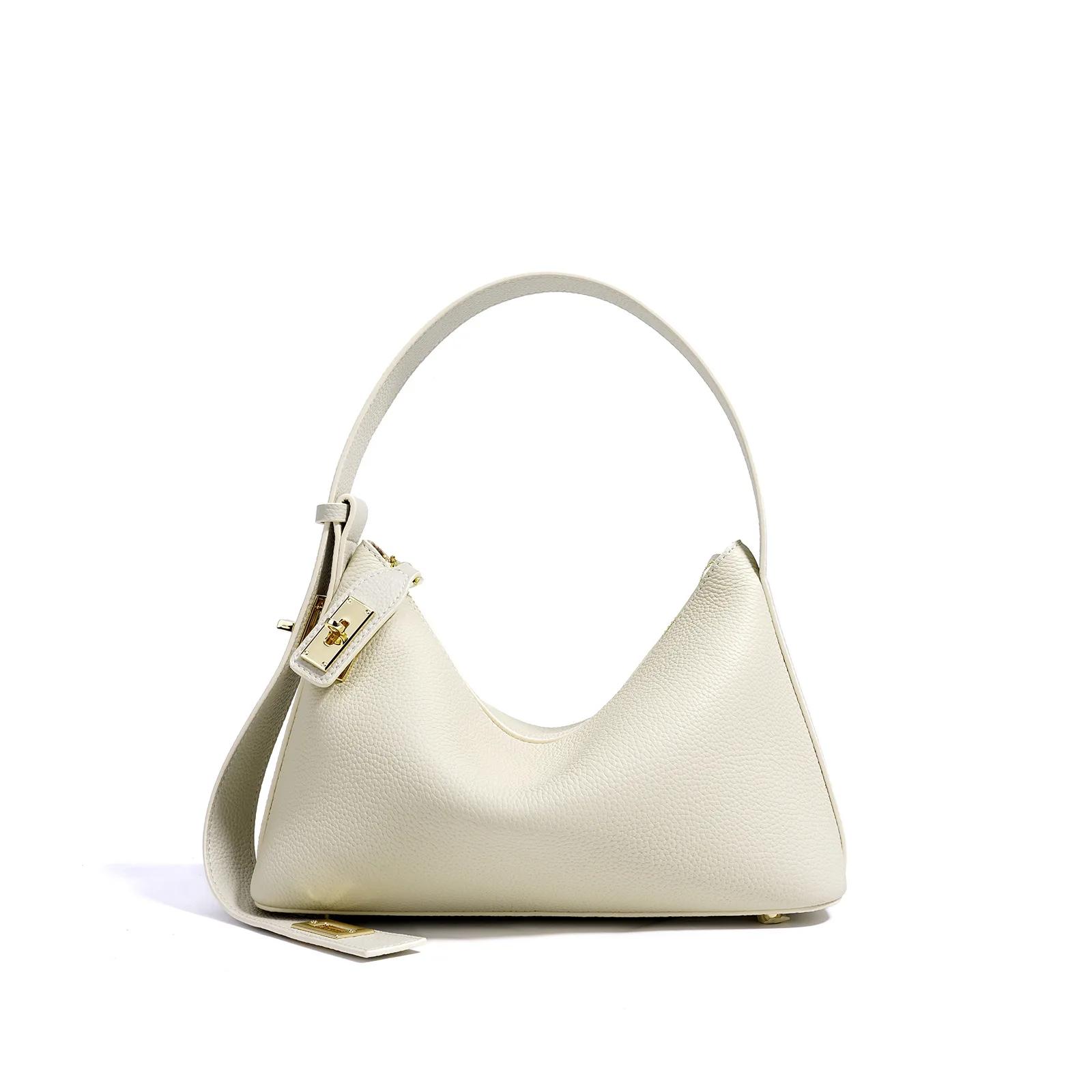 Sac à main en cuir véritable pour femmes, couleur unie, à la mode, assorti avec tout, décontracté, p