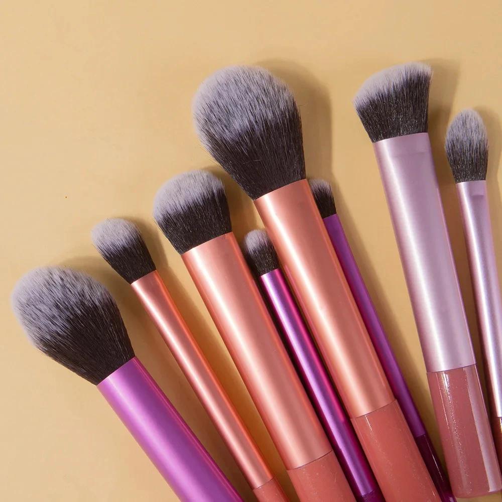 Kit de pinceaux de maquillage doux 8 pièces pinceaux de maquillage en cheveux synthétiques fond de t