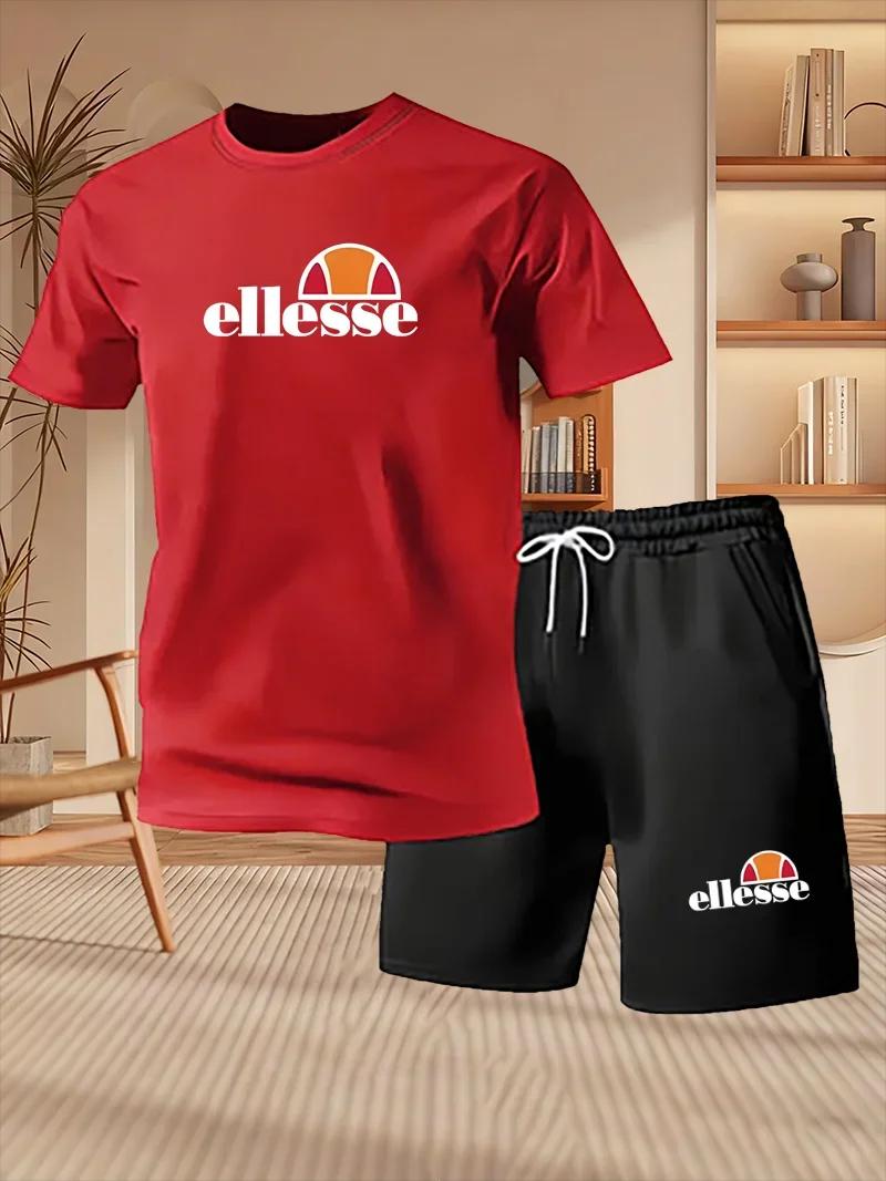 Nouveautés d'été pour hommes, vêtements de sport décontractés pour l'extérieur, t-shirt imprimé, ens