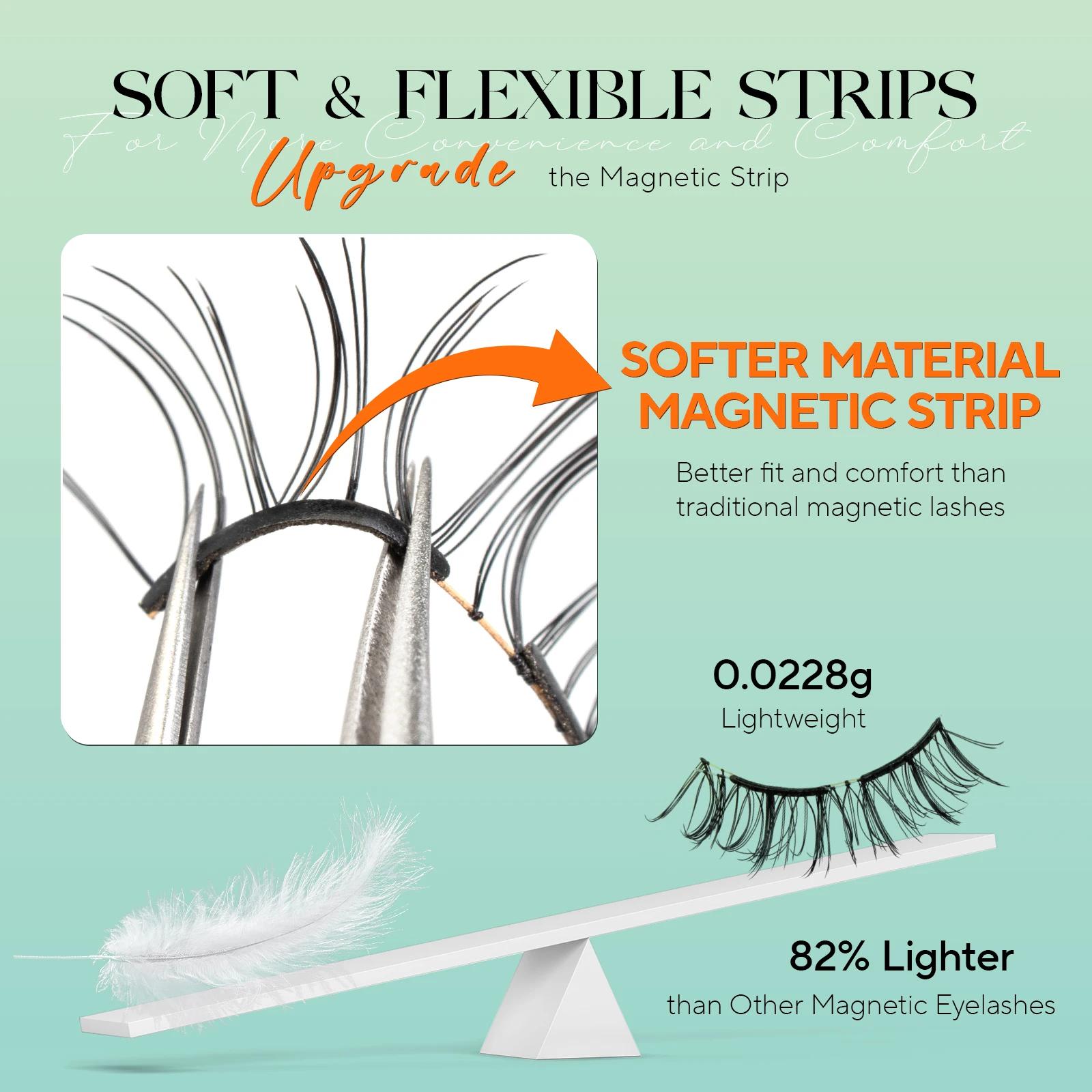 VYRILA cils magnétiques doux aucune colle nécessaire cils 3D d'aspect naturel réutilisables facile à