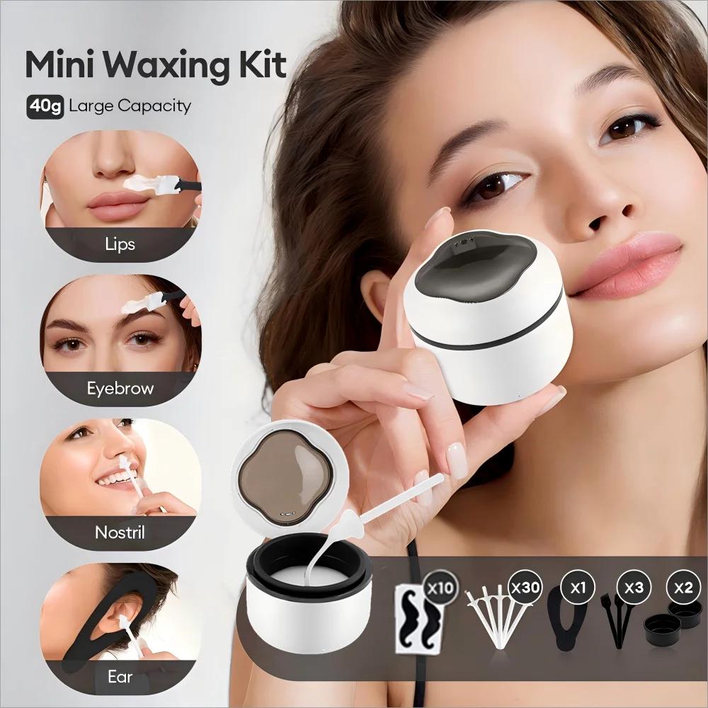 Mini Machine chauffante à cire 40g, bol en Silicone, chauffe-cire, nez, oreilles, épilation, Kit d'é
