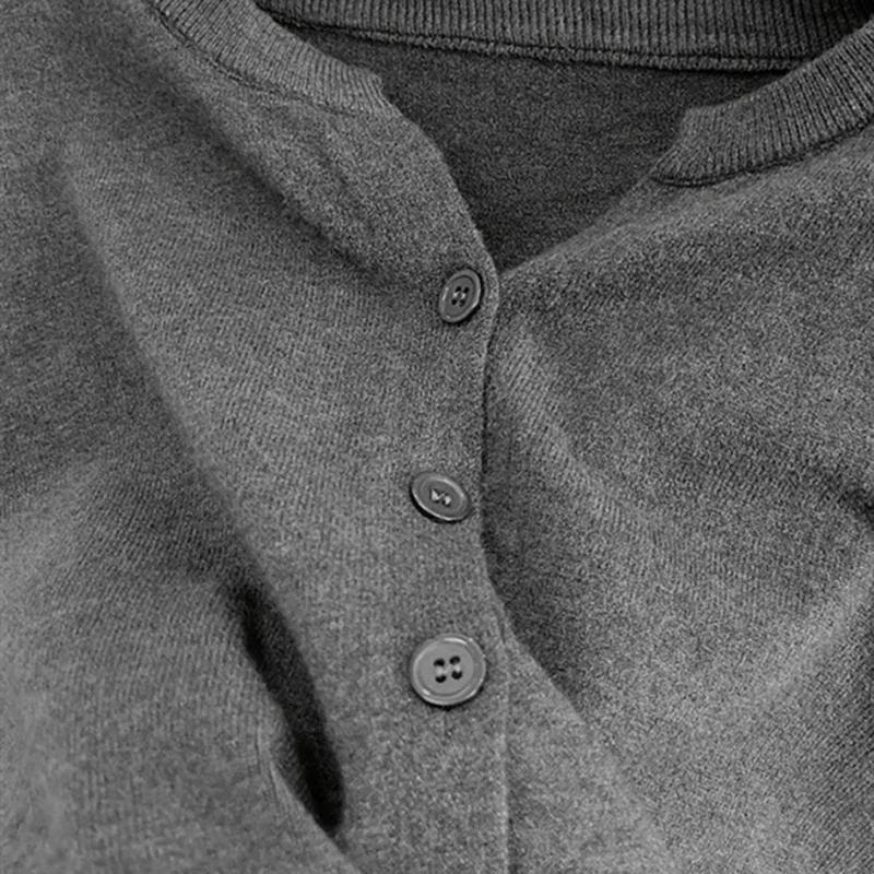 Nouvelle Collection 2026 – Pull court en cachemire tricoté molletonné pour femme, col rond, chaud, s